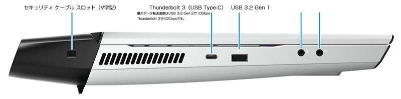 ALIENWARE AREA-51M R2 USB インターフェイス
