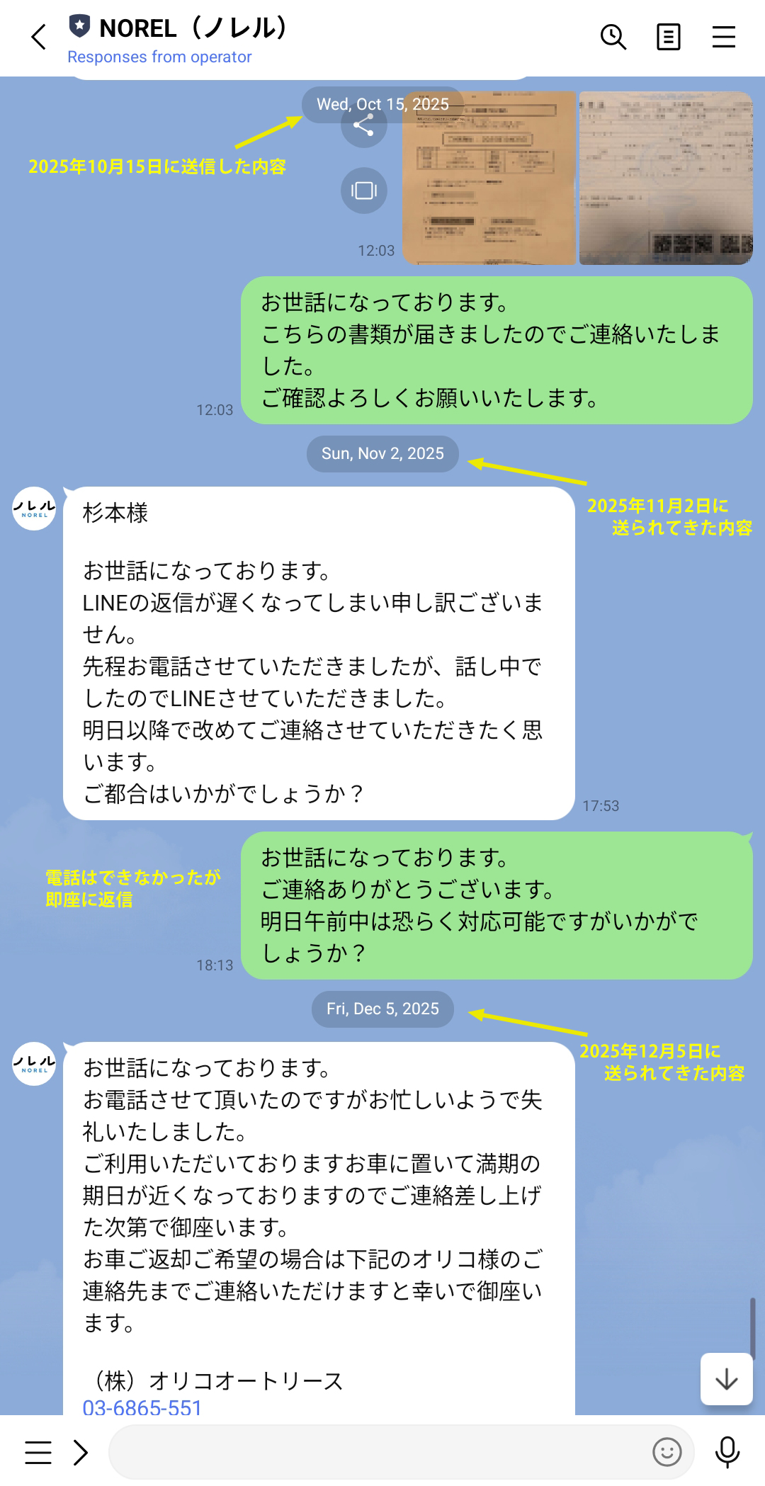 NORELとのLINE NOREL対応