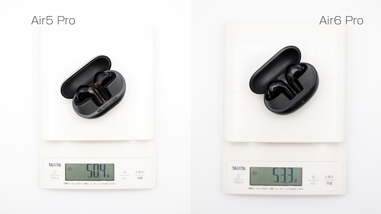 SOUNDPEATS Air5 ProとAir6 Proの比較3